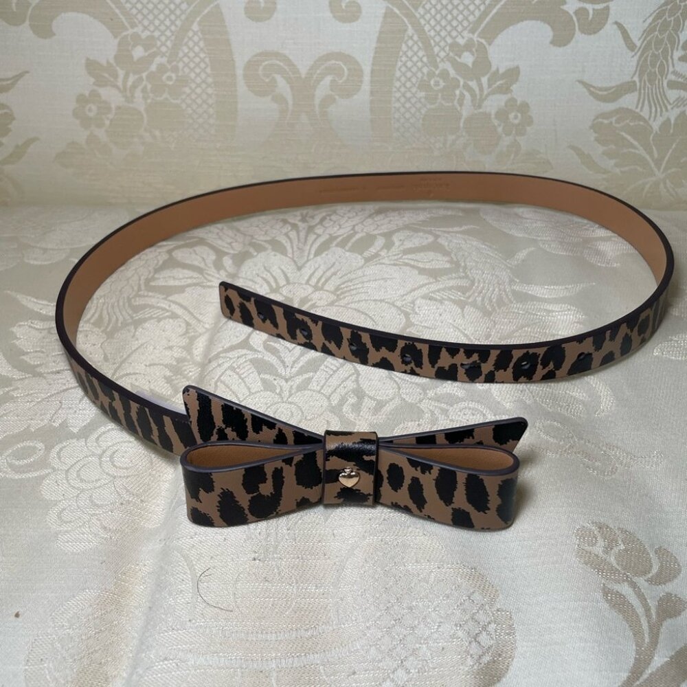 Kate Spade Leopard Print Belt with Bow sz L